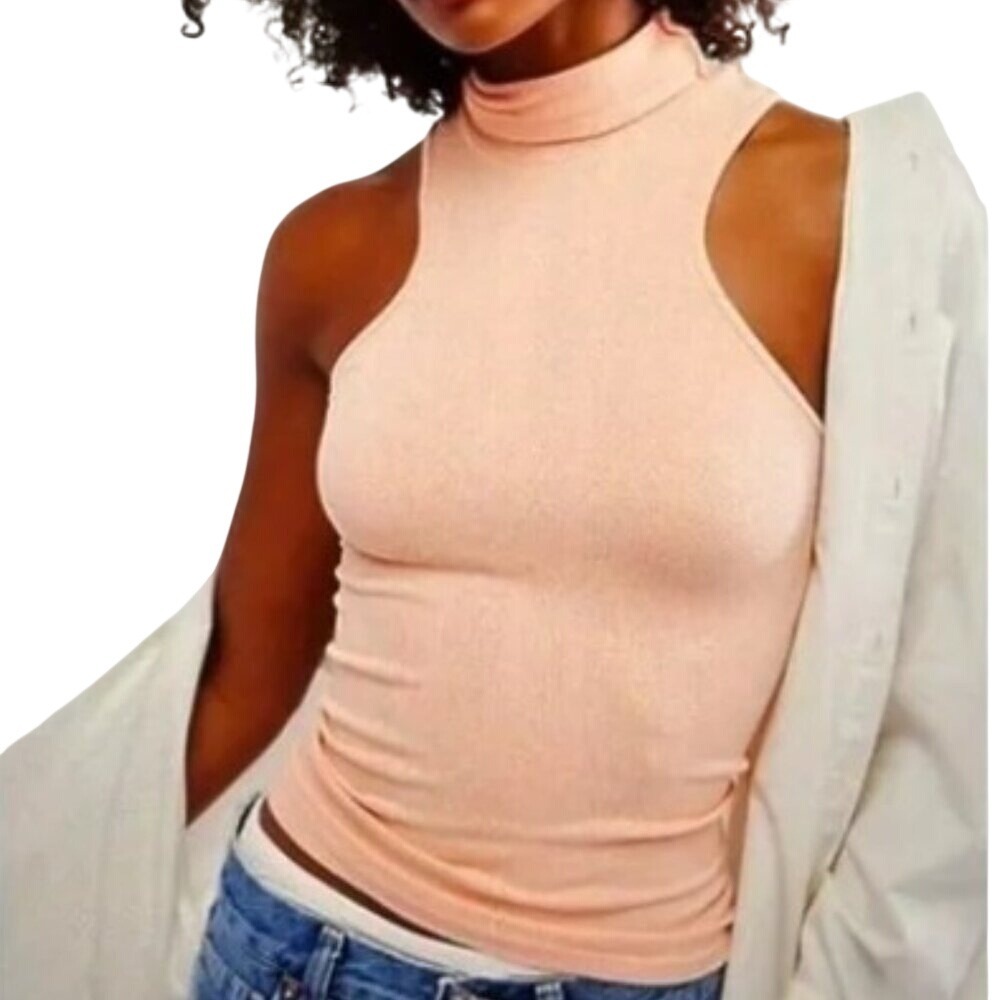 Intimately FREE PEOPLE M/L Always Ready Seamless Turtleneck Tank Electric Nectar